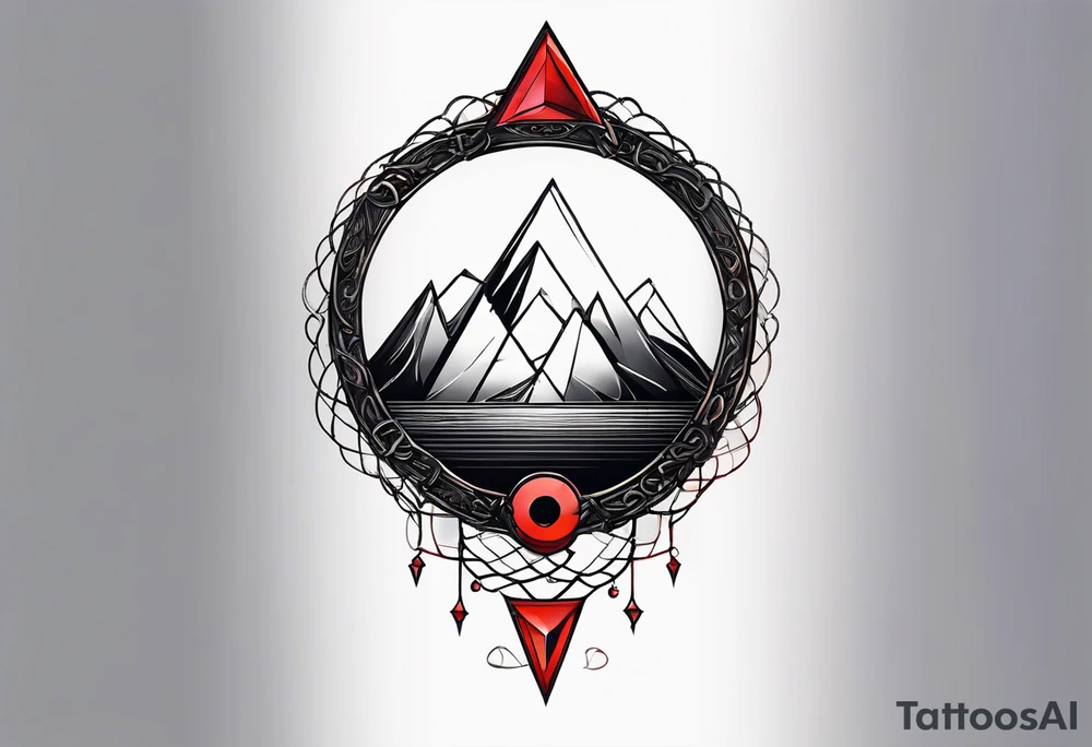 letter delta inside a chain circle, subtle, womanly, simplistic tattoo idea