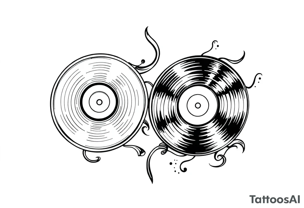 two vinyl records tattoo idea