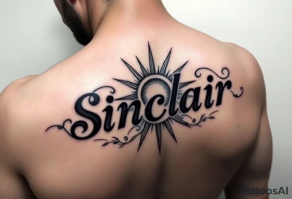 The word Sinclair and incorporate a sun at the beginning tattoo idea