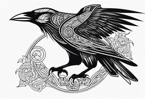 Viking Crow in a Viking style tattoo idea