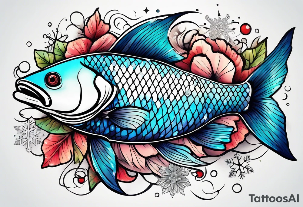Constellation, animal fish carp kaoi, snowflake tattoo idea