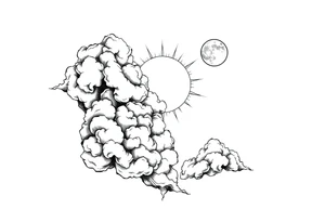 The clouds, the sun, and the moon tattoo idea