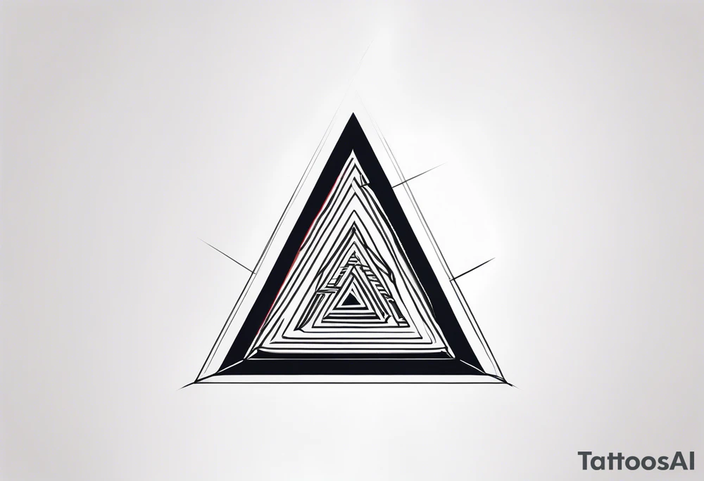 triangle illusion tattoo idea