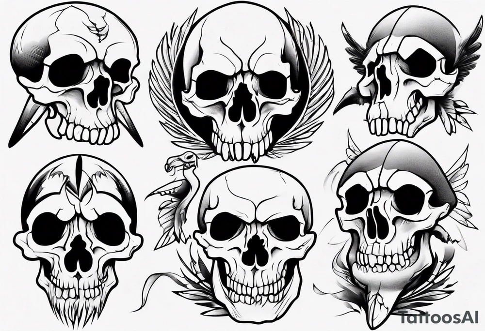 condor skull tattoo idea