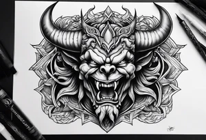Satan knocked down tattoo idea
