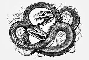 Two snakes fighting tattoo idea