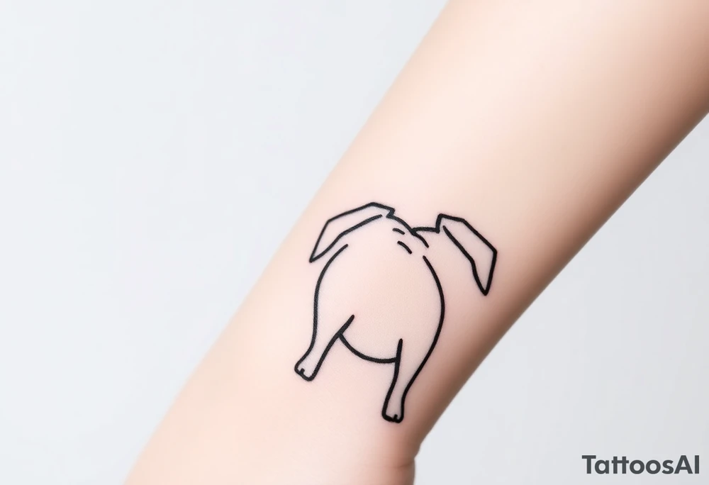 Small pug outline from behind tattoo idea