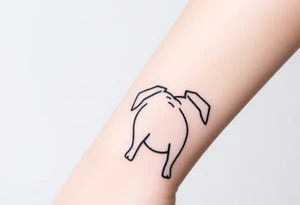 Small pug outline from behind tattoo idea