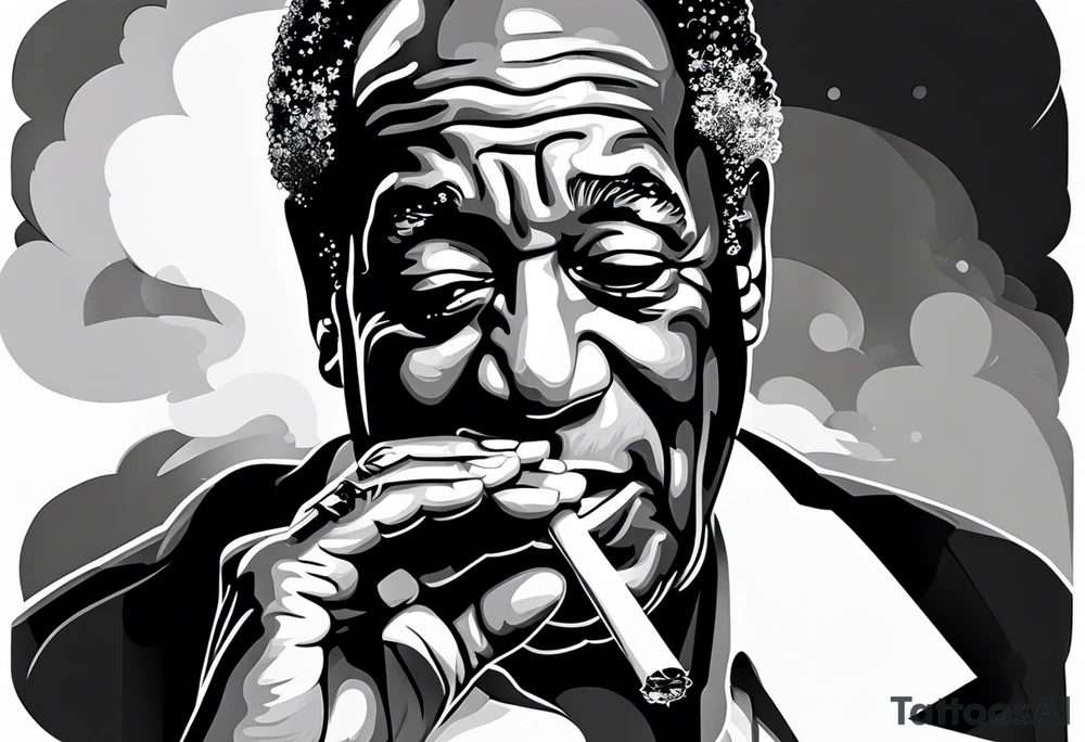 Bill Cosby smoking cigarette tattoo idea