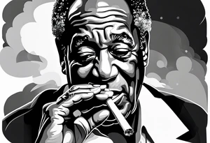 Bill Cosby smoking cigarette tattoo idea
