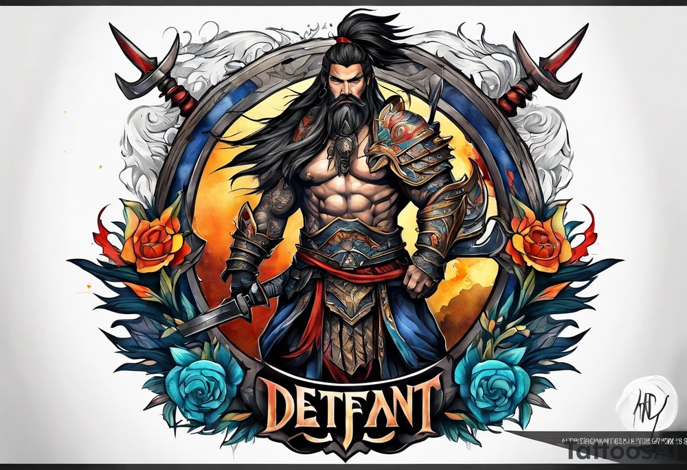 Defiant warrior tattoo idea
