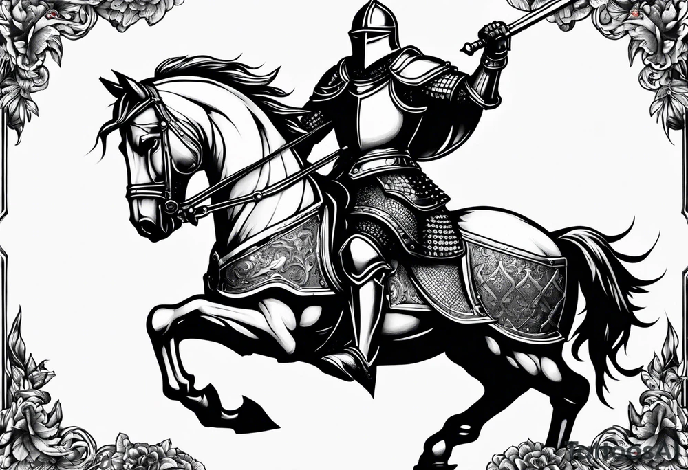 knight with heavy armor tattoo idea