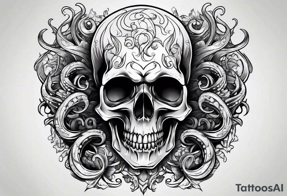 skull with tentacles tattoo idea