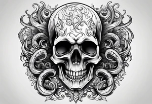 skull with tentacles tattoo idea