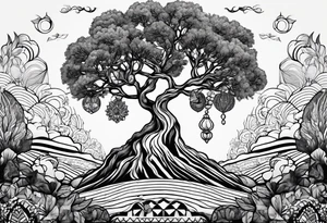 A psychedelic olivevtree tattoo idea