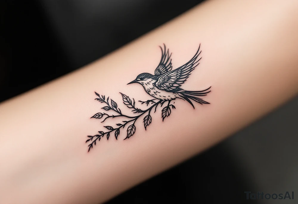 Decending bird tattoo idea