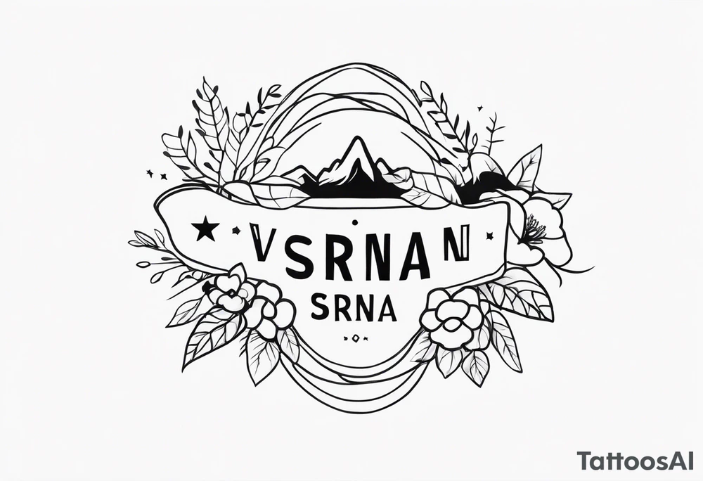 Simple Two-Band Tattoo Design With my kids names (Vedran and Srna) tattoo idea