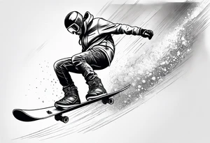 snowboarder hitting a rail tattoo idea