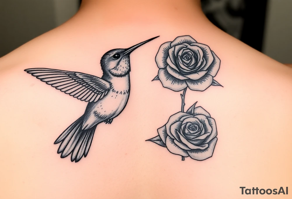 Debby Deguzman with a humming bird and a rose tattoo idea