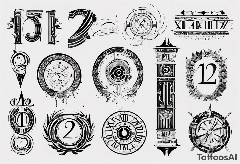roman number tattoo idea