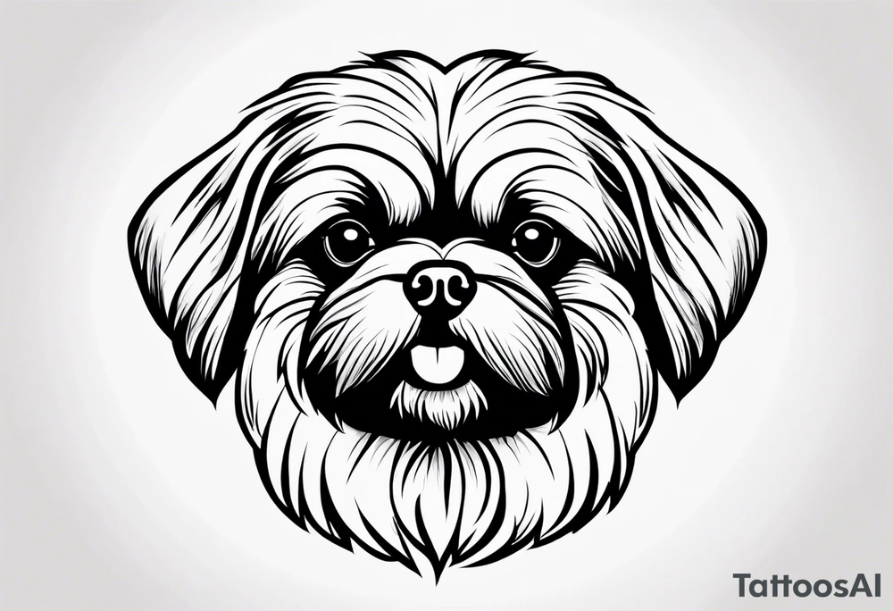 A mixed breed Pekingese and Shih-Tzu dog. Just the outline of his face. tattoo idea