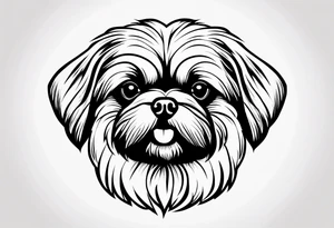 A mixed breed Pekingese and Shih-Tzu dog. Just the outline of his face. tattoo idea