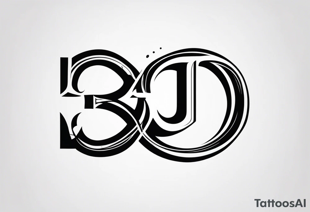 infiniry symbols with a letter B and 2 letter J’s tattoo idea
