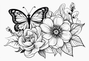 Flower and butterflies tattoo idea