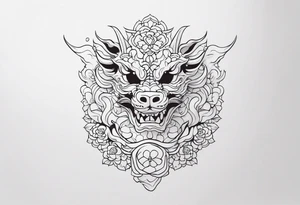chinese dragon wrapping around day of the dead skeleton tattoo idea