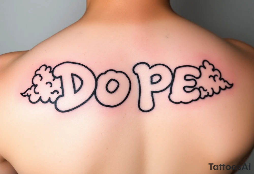 Dope spelled out in smoke
Clouds tattoo idea