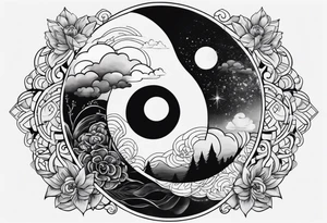 Ying yang with karpa tattoo idea