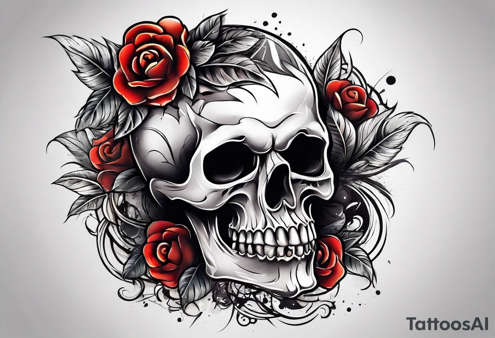 Old dirty skull tattoo idea