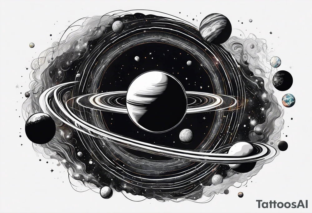 Planets orbiting a supermassive black hole. tattoo idea