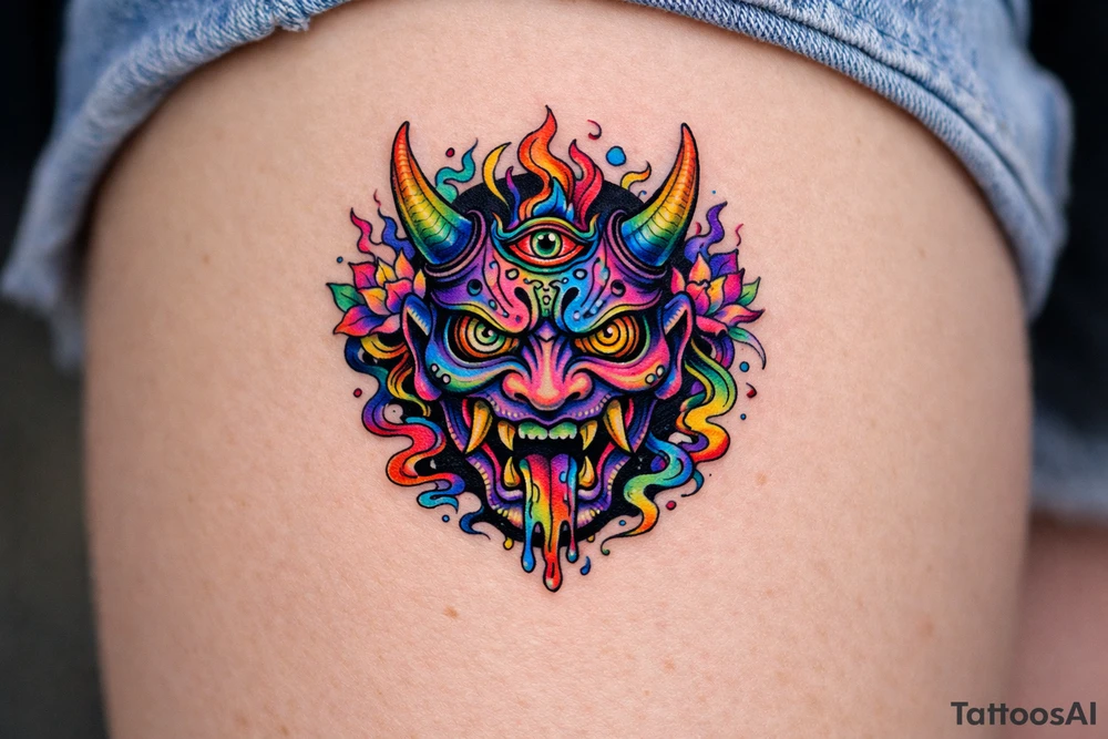 large hannya mask tattoo idea