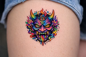 large hannya mask tattoo idea