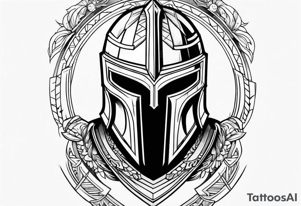 Spartan warrior helmet tattoo idea