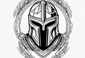 Spartan warrior helmet tattoo idea