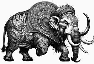 berserk strong mammoth head centerpiece tattoo idea