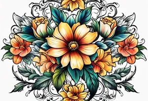 flower, cross tattoo idea