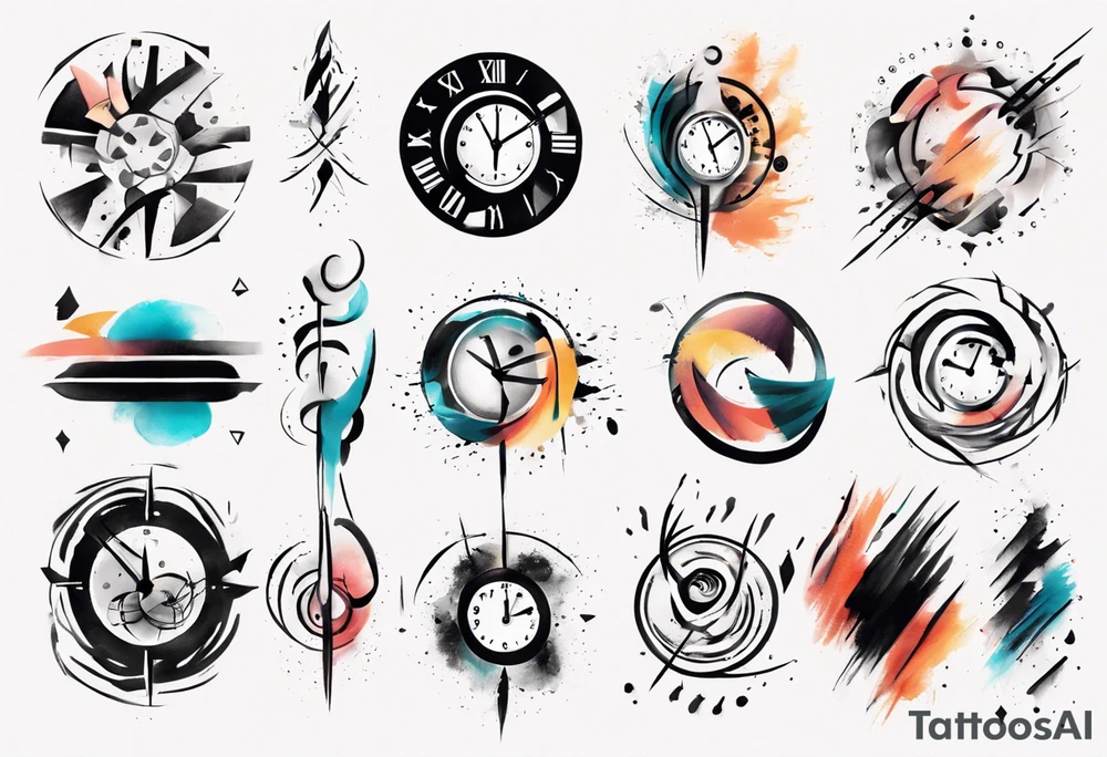 Time abstract Brush stroke tattoo idea