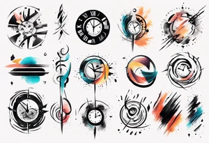 Time abstract Brush stroke tattoo idea