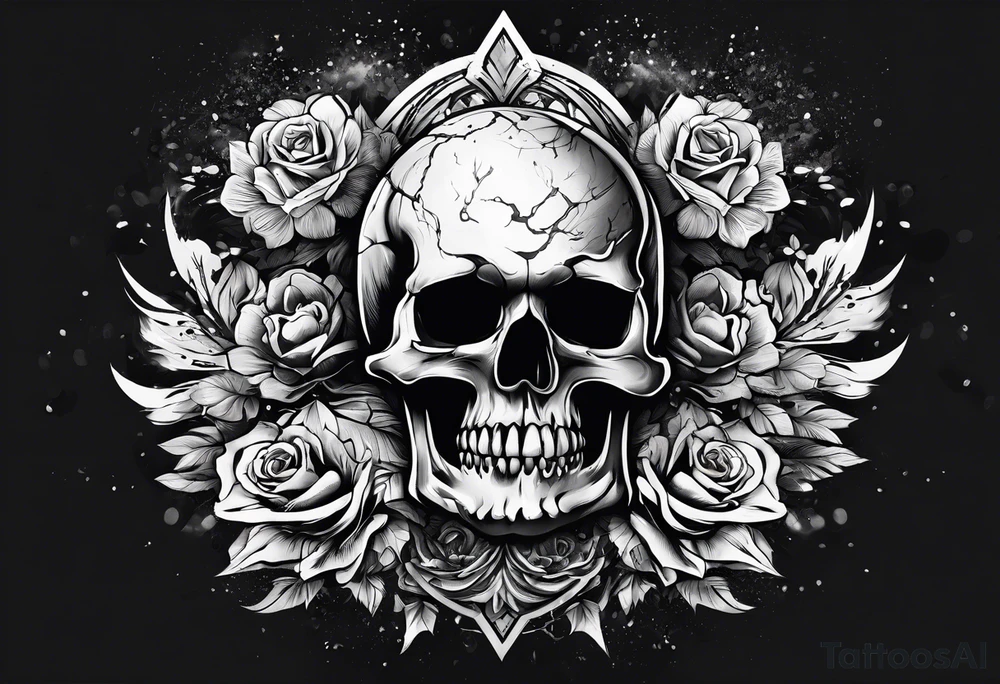 Skull explosion tattoo idea