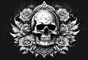 Skull explosion tattoo idea