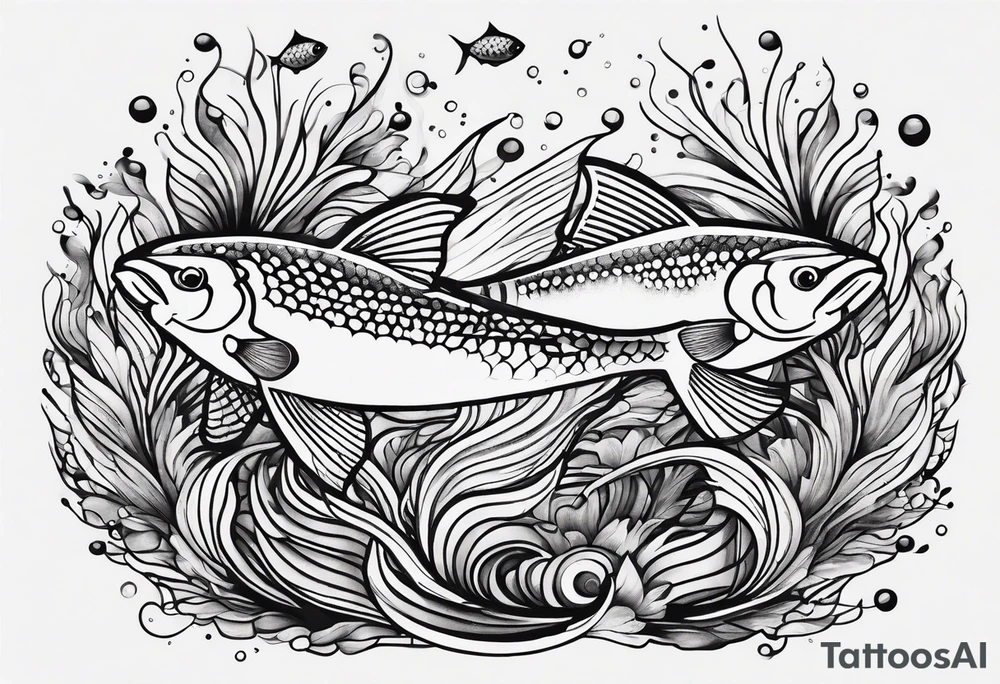 Shoal of tiny fish tattoo idea