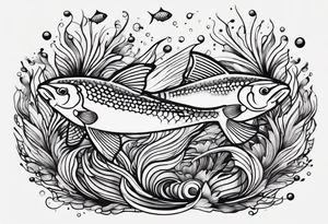 Shoal of tiny fish tattoo idea