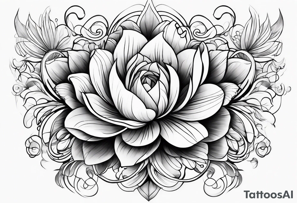 abstract flower tattoo idea