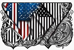 american flag leg sleeve tattoo idea