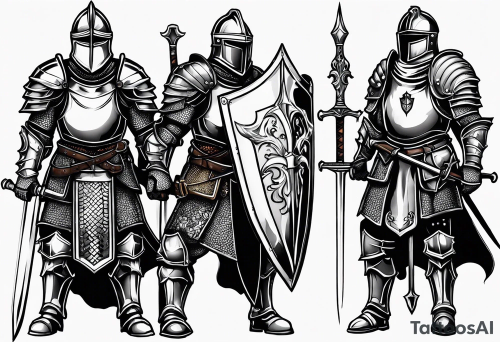 knight in heavy armor tattoo idea