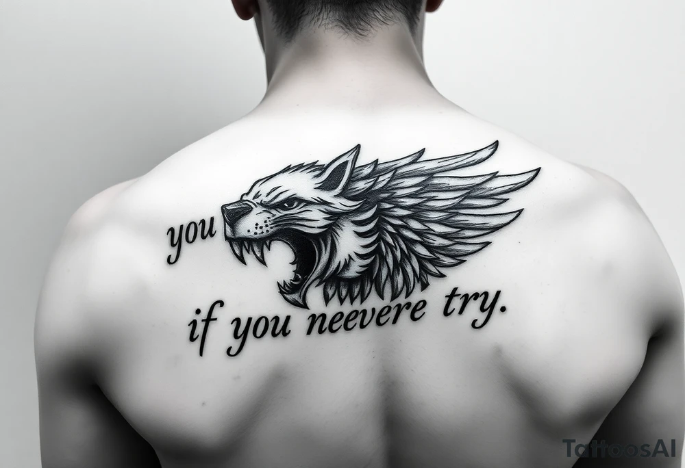 you dont know if you never try, napis w stylu gotyckim na przedramię tattoo idea