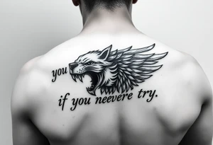 you dont know if you never try, napis w stylu gotyckim na przedramię tattoo idea